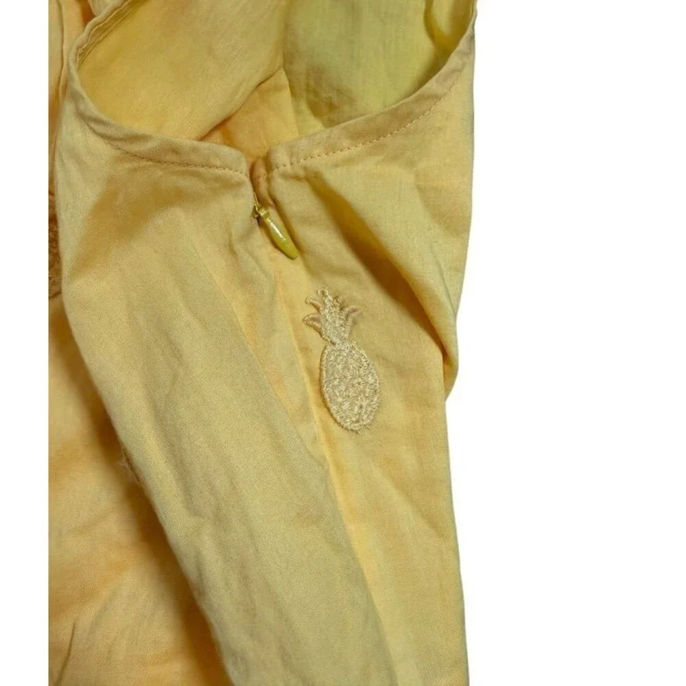 J.Crew Factory 100% Cotton Dress Size 6 Yellow Pineapple NWT Lined Pockets